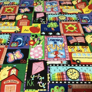 School Patchwork Fabric,1 yd x 42”,Alphabet Blocks,Teacher Resource,Bulletin Board,Kids Quilt Crafts,Kimberly Montgomery,KagrannaPaintgarden