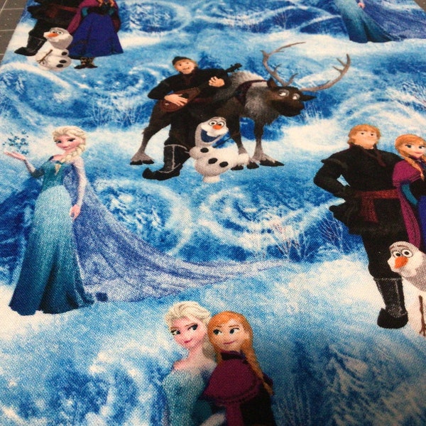 Disney Frozen Fabric Remnant,CP51877 Character Scenic,Disney Springs Creative 2016,Elsa,Anna,Olaf,Kristoff,Sven,KagrannaPaintgarden