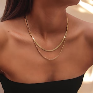 Layered Necklace, Minimalist Necklace,Simple Gold Necklace,Dainty Gold Necklace,Delicate Necklace,18K Gold Plated Necklace for women,Gift