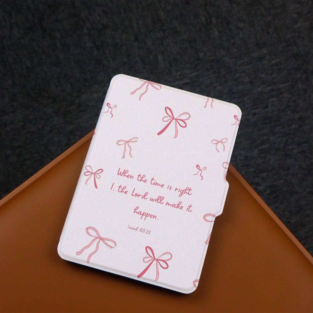 Pink Bow Pattern Kindle Case With Hand Paperwhite Case, Kindle 10th ...