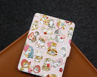 Pastel Pink Kawaii Cat Pattern Kindle Case Paperwhite Case, Kindle 10th 11th, Personalization Kindle Paperwhite Cover 2024, Gift for Mom