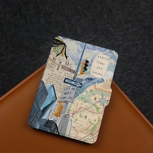 Karten-Collage-Stil Kindle-Hülle für Paperwhite 6,8-Zoll-Hülle, Kindle 10th 11th, Personalisierung Kindle Paperwhite-Hülle, neue Kindle-Hülle 2024