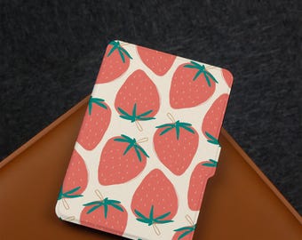 Herhalen Aardbei Kindle-hoesje Paperwhite-hoesje, Kindle 10th 11th, personalisatie Paperwhite-hoesje, geheel nieuwe Kindle-hoesje 2024, cadeau voor haar