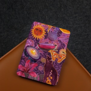 Purple Sun Cat Butterfly Candle Kindle-hoesje Paperwhite-hoesje, Kindle 10th 11th, personalisatie Kindle Paperwhite-omslag 2024, cadeau voor moeder