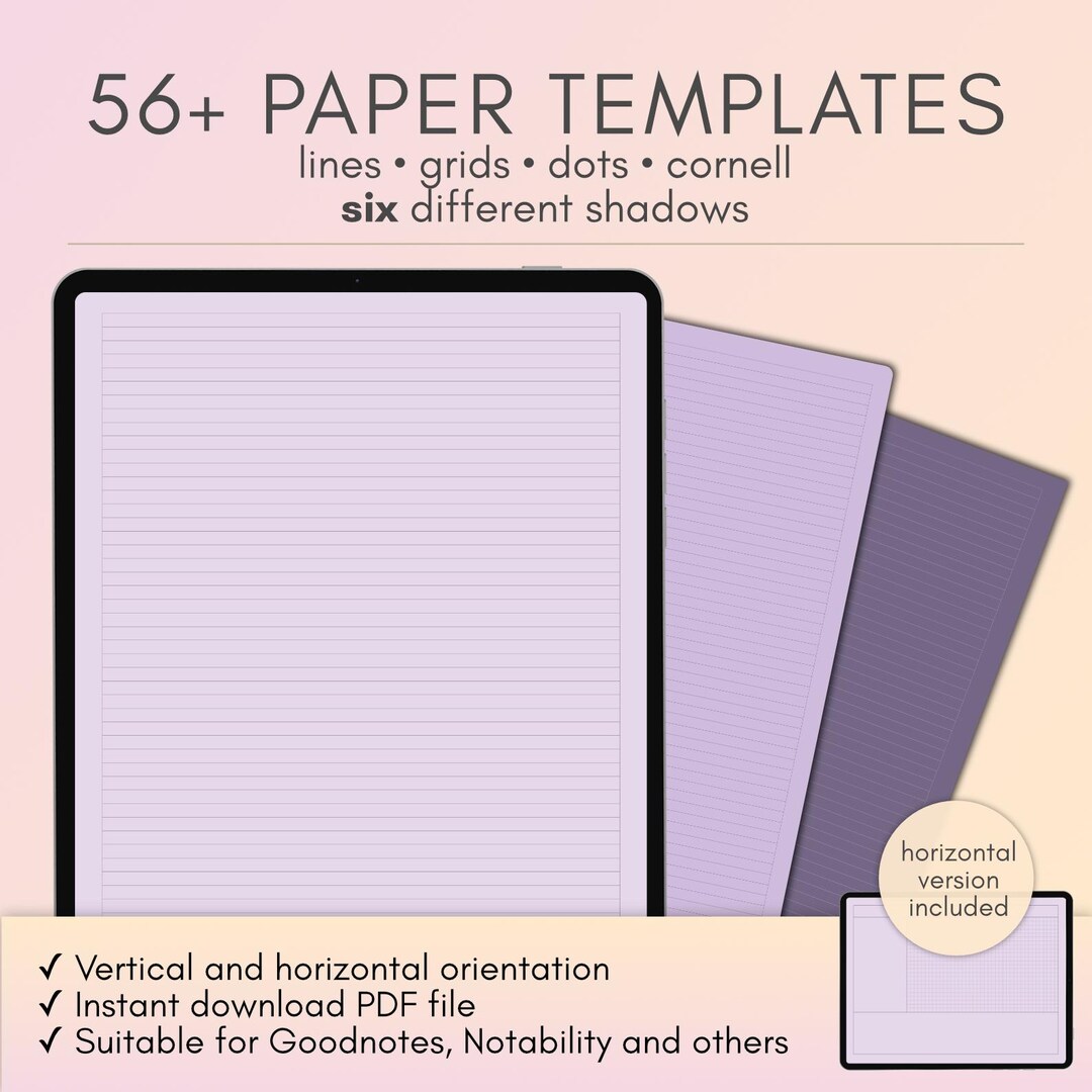 Lilac Flash Card.pdf Lilac Notebook Paper Pages, A4 Vertical & Horizontal, Six Different ...