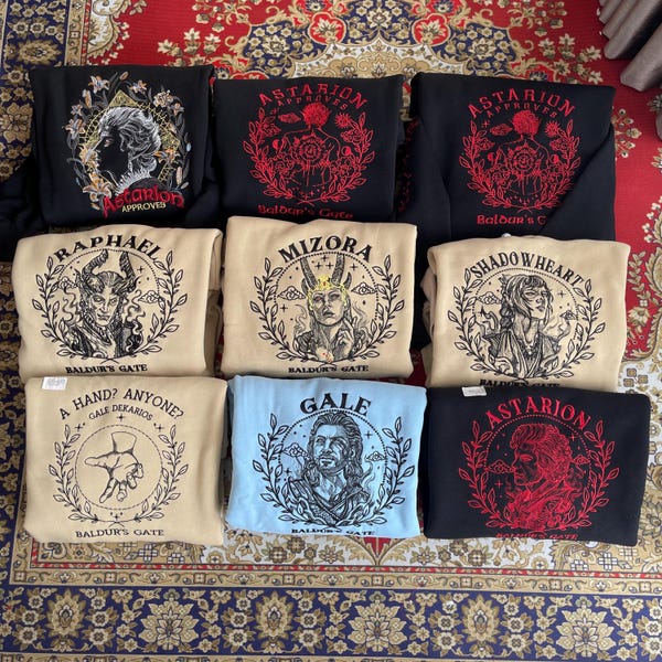Shadowheart embroidered hoodie, Baldur's Gate pullover, Shadowheart BG3 t-shirt, perfect gift for gaming enthusiasts