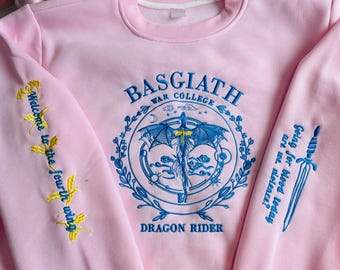 Sweatshirt broderie Fourth Wing V3, pull Dragon Rider, sweat à capuche Basgiath War College pour livres, cadeau pour elle, livres. Sweat enfant