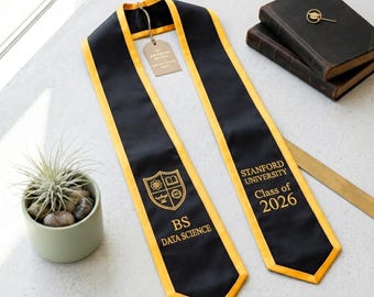 Custom Graduation Stole 2026 Embroidered Sash, Personalized Sash, College Graduation Stole, Custom Name and Logo Sash, Senior Stole Gift