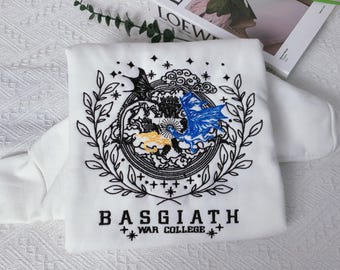 Sudadera con bordado V2 de dragón de cuarta ala, suéter de jinete de dragón, sudadera con capucha de la Cuarta Ala de Basgiath War College para amantes de los libros, regalo para ella
