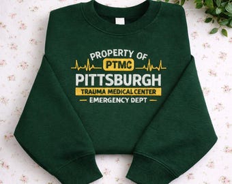 The Pitt PTMC: Pittsburgh Trauma Medical Center Embroidered Sweatshirt, The-Pitt Shirt