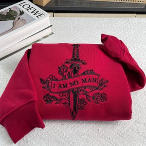Sweat-shirt brodé I am no man, Le Seigneur des anneaux : Le Retour du roi, J.R.R. Inspiré des produits dérivés du livre Tolkien, sweat à capuche