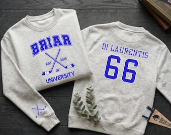 Briar University Hockey Sweatshirt, Di Laurentiis 66 Crewneck, Off Campus Inspired Embroidered Sweater, Hockey Romance Booktok Gift
