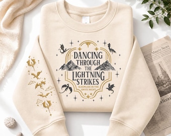 Dancing Through The Lightning Strikes Embroidered Sweatshirt/Hoodie, The Empyrean Series Inspired Shirt, Book Lovers Shirt, Gİft for Her