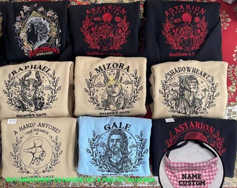 Shadowheart embroidered hoodie, Baldur&#39;s Gate pullover, Shadowheart BG3 t-shirt, perfect gift for gaming enthusiasts