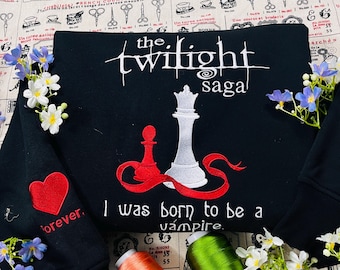 Twilight Embroidered Sweatshirt, Breaking Dawn Book Cover Aesthetic, Twilight Saga Fan Gift, Twilight Saga Shirt gift for fans, gift for her