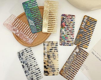 Personalized Marbled Acetate Hair Comb: Custom Engraved Bridal Gift