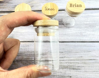 Personalized Glass Jar: Airtight Bamboo Lid, Kitchen Pantry Storage