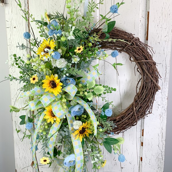 Silk Flower Wreath Etsy