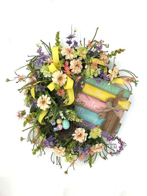 modern.southern.home.natural gingham bunny wreat