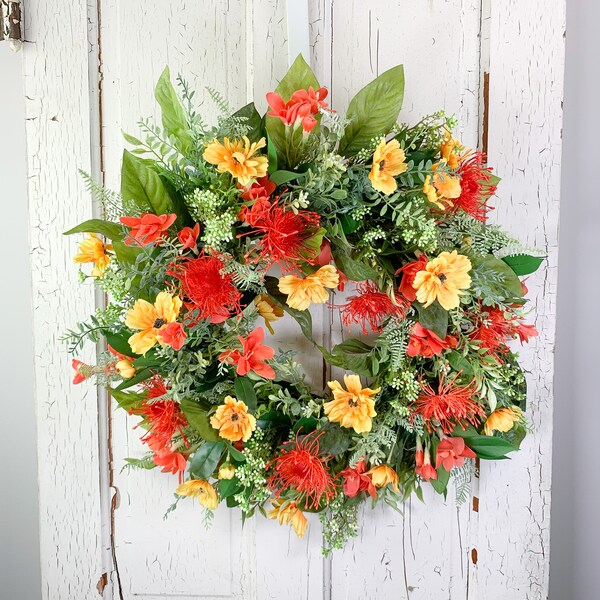 Silk Flower Wreath Etsy