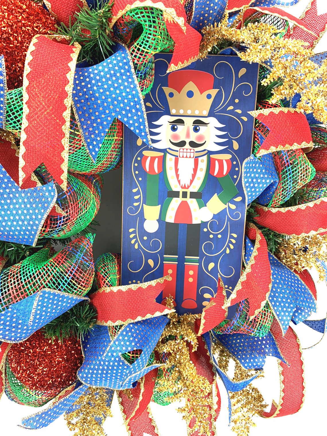 Nutcracker Wreath for Front Door Deco Mesh Christmas Wreath Etsy