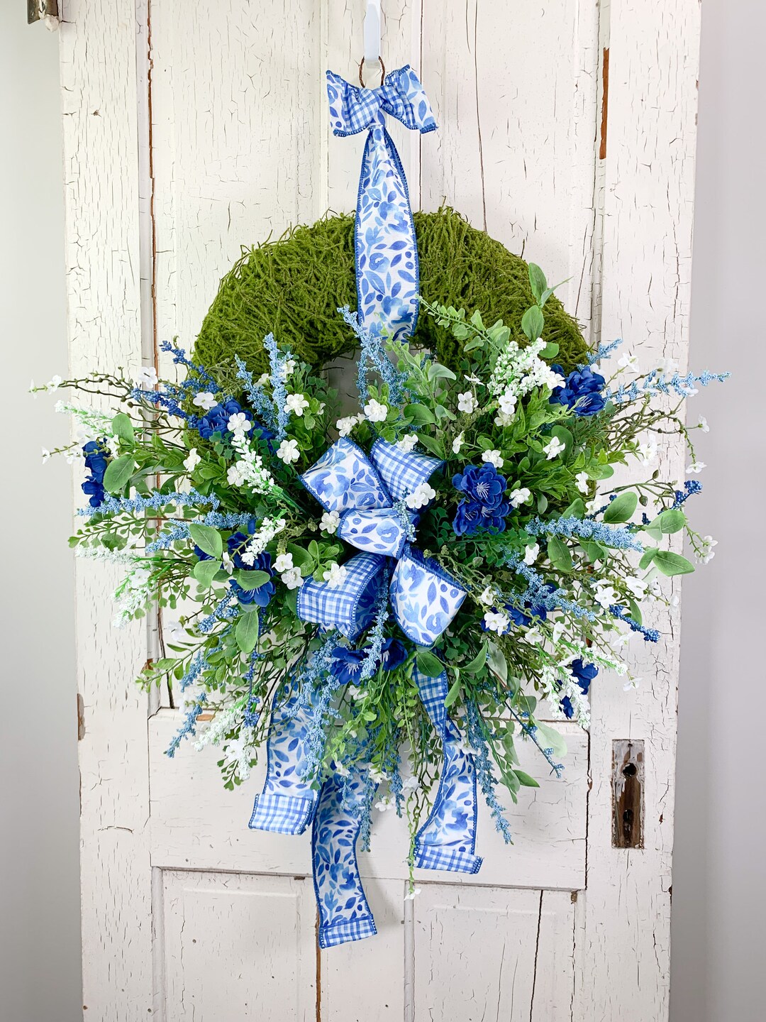 Large Elegant Artificial Flower Blue and White Chinoiserie Etsy