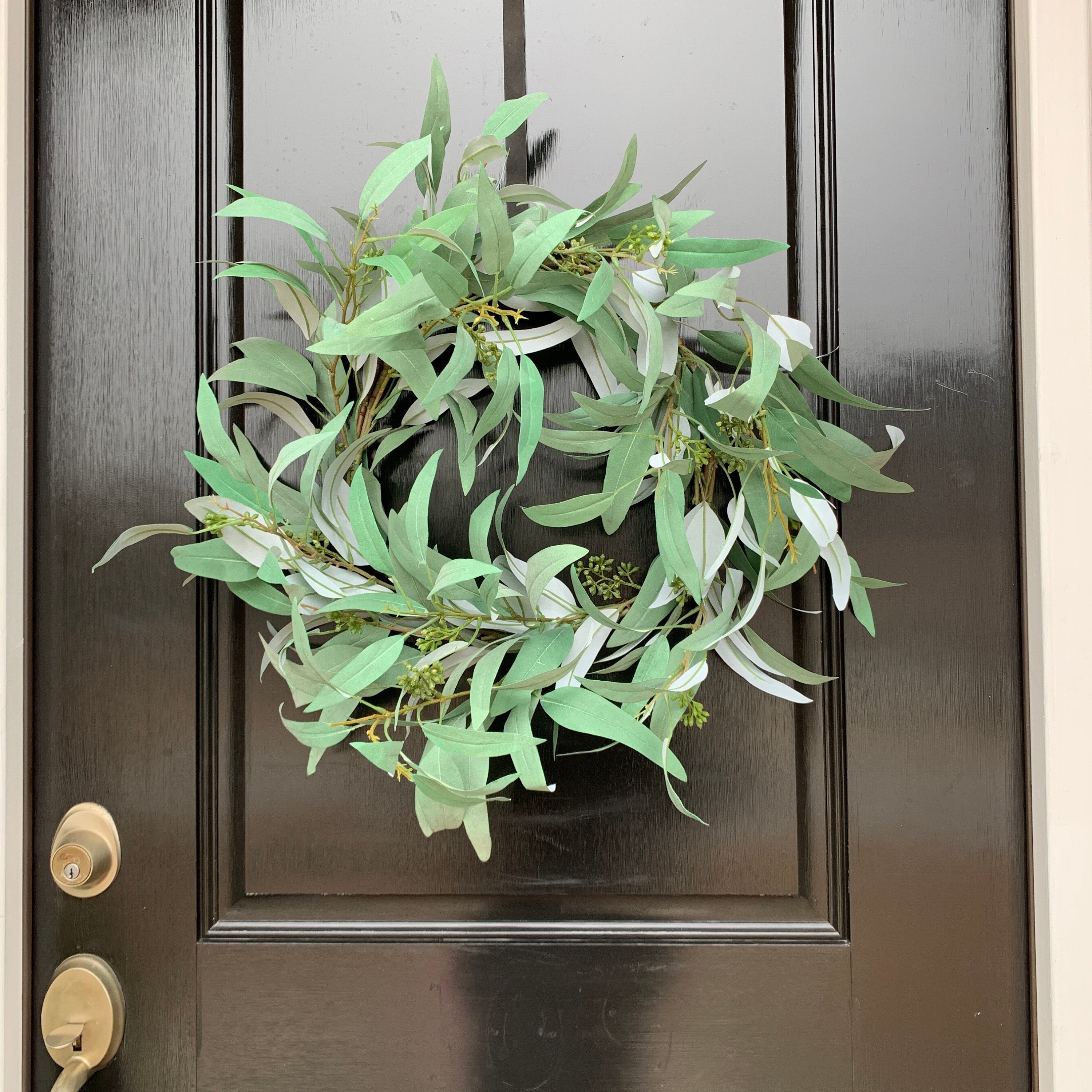21 Winter Wreath Ideas Beyond Christmas 5 Simple Artificial Narrow Long Leaf Eucalyptus Wreath Color Sage 24",…