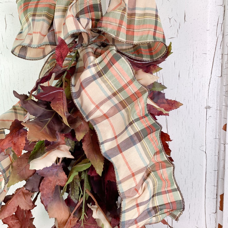 Fall Maple Leaf Swag for Front Door Minimalist Fall Swag for Etsy