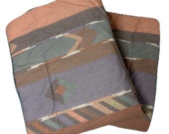 VTG 2 Collier Zuni Multi Southwest Quilted King Pillow Shams & Queen Flat Sheet