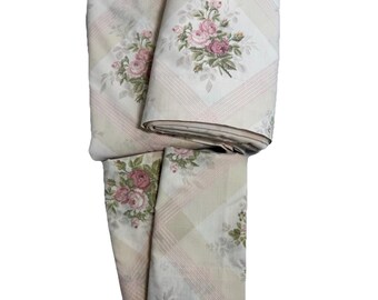 VTG Martex Queen 4 Pc Sheet Set Pink Rose 2 King Pillowcases 2 Queen Flat Sheets