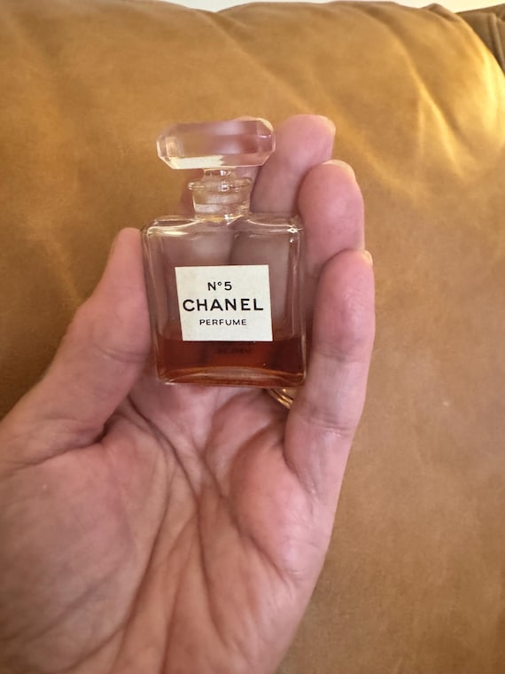 Vintage 1960s Chanel N 5 Perfume Glass Bottle 1/3 Full 2 Original