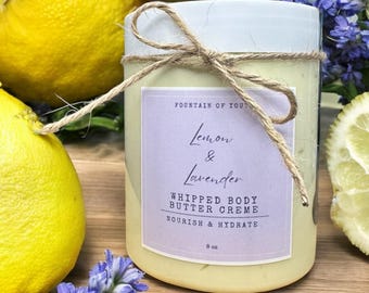 LEMON AND LAVENDER: Whipped Body Butter Crème.