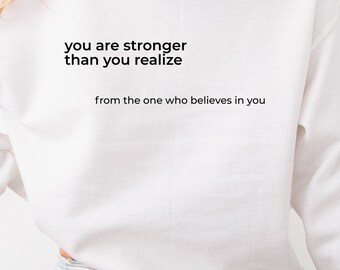 You Are Stronger Than You Realize Hoodie: Back Print, Cotton-Poly Blend