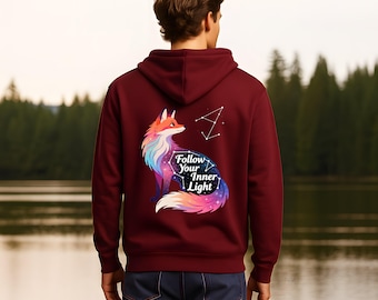Galaxy Fox Back Print Hoodie: Cosmic Unisex Jumper - Etsy