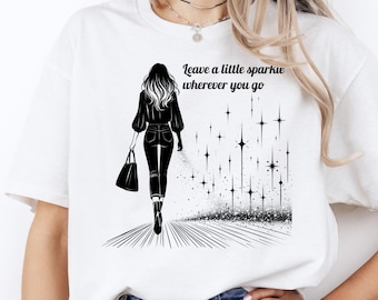 Leave a Little Sparkle Wherever You Go T-Shirt: Starry Trail, 100% Cotton