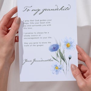 Carta de la abuela, tarjeta de oración de la abuela, tarjeta de oración católica, tarjeta de oración cristiana, oración de esperanza, regalo significativo, carta especial