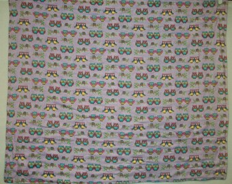 Super Warm Flannel/Fleece Owls Lavender/ Purple Finished Crib Baby Quilt 36"X 44"