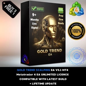 v5.1 Gold Trend Scalping EA Forex Expert Advisor Metatrader 4 MT4 Auto Trading Robot unlimited licence, financial trading bot