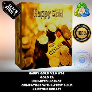 v2.0 Happy Gold EA Robot Metatrader MT4 Expert Advisor unlimited licence and free lifetime update, Autotrader financial forex XAUUSD trading