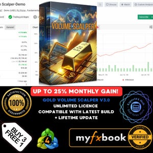v3.0 Volume Scalper Gold EA Robot Metatrader MT4 Expert Advisor unlimited licence free lifetime update, Autotrader financial forex trading