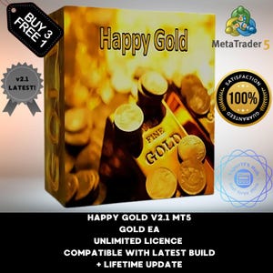 v2.1 Happy Gold EA Robot Metatrader MT5 Expert Advisor unlimited licence and free lifetime update, Autotrader financial forex XAUUSD trading