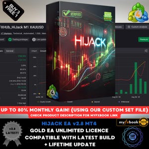 v2.8 HiJack EA Gold BTC Forex Robot Metatrader MT4 Expert Advisor unlimited licence and free lifetime update, Autotrader financial trading