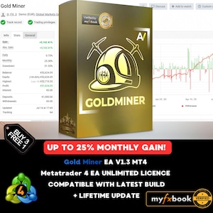v1.3 Gold Miner EA Forex Robot Metatrader MT4 Expert Advisor unlimited licence and free lifetime update, Autotrader financial trading