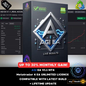 v1.1 AGI EA Forex Robot Metatrader MT4 Expert Advisor unlimited licence and free lifetime update, Autotrader financial trading
