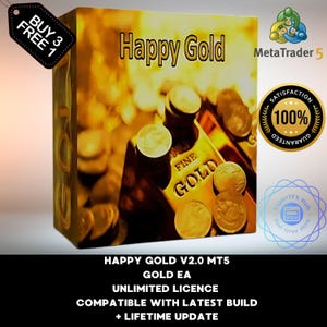 v2.0 Happy Gold EA Robot Metatrader MT5 Expert Advisor unlimited licence and free lifetime update, Autotrader financial forex XAUUSD trading