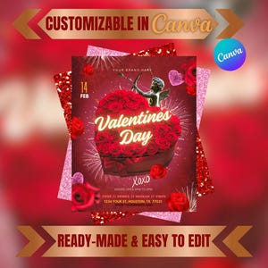 Valentines Galentines, Editable Flyer Canva Template, Sunday Brunch, DJ Night Club Flyer, Hookah Lounge, Bar and Grill, Party Club Promoter