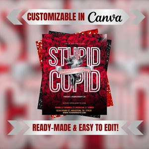 Valentines Galentines, Editable Flyer Canva Template, Sunday Brunch, DJ Night Club Flyer, Hookah Lounge, Bar and Grill, Party Club Promoter