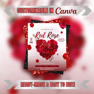 Valentines Galentines, Editable Flyer Canva Template, Sunday Brunch, DJ Night Club Flyer, Hookah Lounge, Bar and Grill, Party Club Promoter