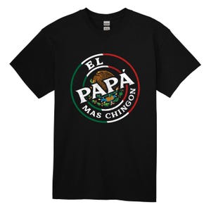 El ( PAPA ) Mas Chingon/a コットン Tシャツ - メンズウェア カジュアル ユニセックス Tシャツ クラシック スタイリッシュ トップ デイスリーブ ラウンドネック