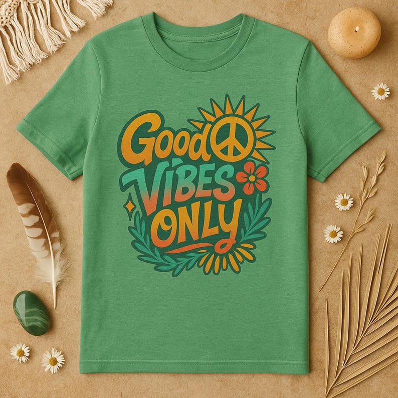 Good Vibes Only Unisex Softstyle T-Shirt, Positive Message Tee, Casual Wear, Gift for Friends, Summer Fashion, Eco-Friendly T-Shirt image 8
